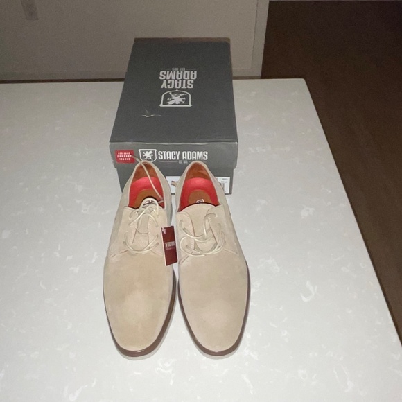 NWT Stacy Adams Tayson Sandstone Suede Oxford Dress Shoes, Men\'s 7 M